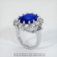 10.16 Ct. Sapphire Ring, 14K White Gold 2