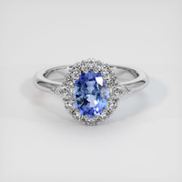 1.60 Ct. Blue Sapphire Ring, 14K White Gold 1