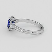 0.70 Ct. Blue Sapphire Ring, 14K White Gold 4