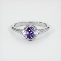0.64 Ct. Color Change Sapphire Ring, 14K White Gold 1