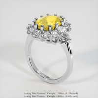 5.76 Ct. Yellow Sapphire Ring, 14K White Gold 2