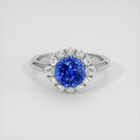 2.66 Ct. Blue Sapphire Ring, 18K White Gold 1