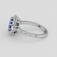 2.20 Ct. Blue Sapphire Ring, 18K White Gold 4