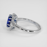 3.08 Ct. Blue Sapphire Ring, 18K White Gold 4