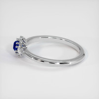 0.80 Ct. Blue Sapphire Ring, 18K White Gold 4