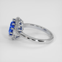 3.15 Ct. Blue Sapphire Ring, 18K White Gold 4