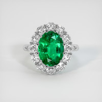 2.76 Ct. Emerald Ring, 18K White Gold 1