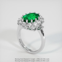 2.76 Ct. Emerald Ring, 18K White Gold 2