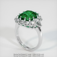 9.36 Ct. Emerald Ring, 18K White Gold 2