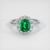 1.54 Ct. Emerald Ring, 18K White Gold 1