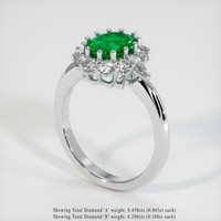 1.54 Ct. Emerald Ring, 18K White Gold 2