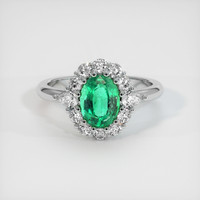 1.24 Ct. Emerald Ring, 18K White Gold 1