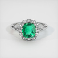 1.82 Ct. Emerald Ring, 18K White Gold 1