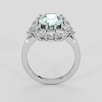 3.38 Ct. Blue Aquamarine Ring, 18K White Gold 3