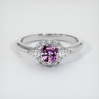 0.67 Ct. Sapphire Ring, 18K White Gold 1