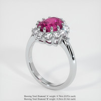 3.52 Ct. Pink Sapphire Ring, 18K White Gold 2