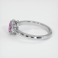 0.51 Ct. Pink Sapphire Ring, 18K White Gold 4