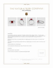 Ruby Ring 1.57 Ct., 18K White Gold Appraisal