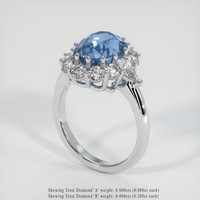 4.45 Ct. Blue Sapphire Ring, 18K White Gold 2