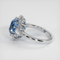 4.45 Ct. Blue Sapphire Ring, 18K White Gold 4