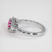 1.23 Ct. Pink Sapphire Ring, 18K White Gold 4