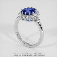 2.34 Ct. Blue Sapphire Ring, 18K White Gold 2