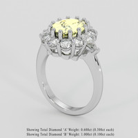 3.25 Ct. Yellow Sapphire Ring, 18K White Gold 2