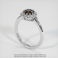 2.24 Ct. Bluish Grey Sapphire Ring, 18K White Gold 2
