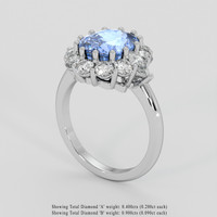 4.00 Ct. Blue Sapphire Ring, 18K White Gold 2