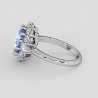 4.00 Ct. Blue Sapphire Ring, 18K White Gold 4
