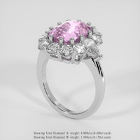 6.18 Ct. Pink Sapphire Ring, 18K White Gold 2