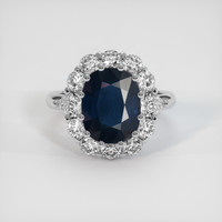 6.15 Ct. Blue Sapphire Ring, 18K White Gold 1