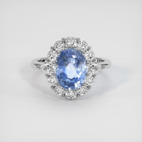 4.26 Ct. Sapphire Ring, 18K White Gold 1