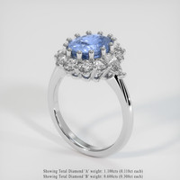 4.26 Ct. Sapphire Ring, 18K White Gold 2