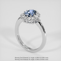 1.60 Ct. Blue Sapphire Ring, 18K White Gold 2