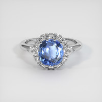 2.62 Ct. Blue Sapphire Ring, 18K White Gold 1