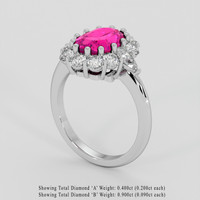 2.63 Ct. Pink Sapphire Ring, 18K White Gold 2
