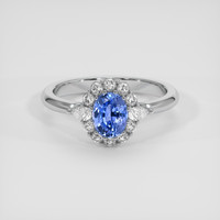 1.68 Ct. Blue Sapphire Ring, 18K White Gold 1
