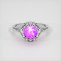 3.24 Ct. Pink Sapphire Ring, 18K White Gold 1