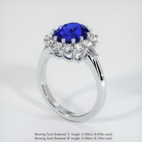 3.13 Ct. Sapphire Ring, 18K White Gold 2
