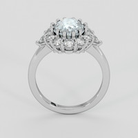 2.63 Ct. Greyish Blue Sapphire Ring, 18K White Gold 3