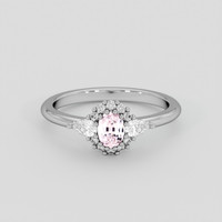 0.47 Ct. Pink Sapphire Ring, 18K White Gold 1