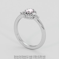 0.47 Ct. Pink Sapphire Ring, 18K White Gold 2