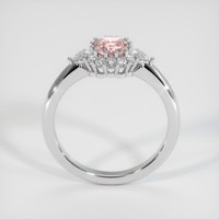 1.12 Ct. Peach Sapphire Ring, 18K White Gold 3