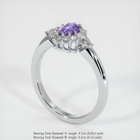 0.64 Ct. Color Change Sapphire Ring, 18K White Gold 2