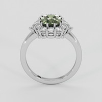 3.01 Ct. Greenish Blue Sapphire Ring, 18K White Gold 3
