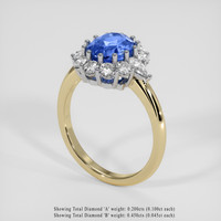 2.68 Ct. Blue Sapphire Ring, 14K White & Yellow 2