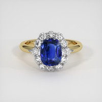 3.02 Ct. Blue Sapphire Ring, 14K White & Yellow 1