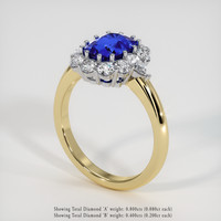 3.02 Ct. Blue Sapphire Ring, 14K White & Yellow 2