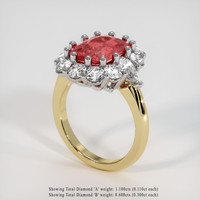 3.36 Ct. Sapphire Ring, 14K White & Yellow 2